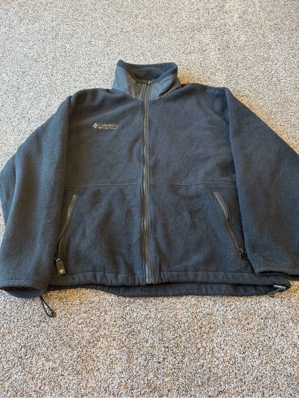Vintage 90s Columbia Fleece Jacket Men's Large Black Made in USA Full Zip